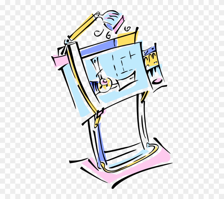 Vector Illustration Of Drafting Table Used By Draftsman Clipart