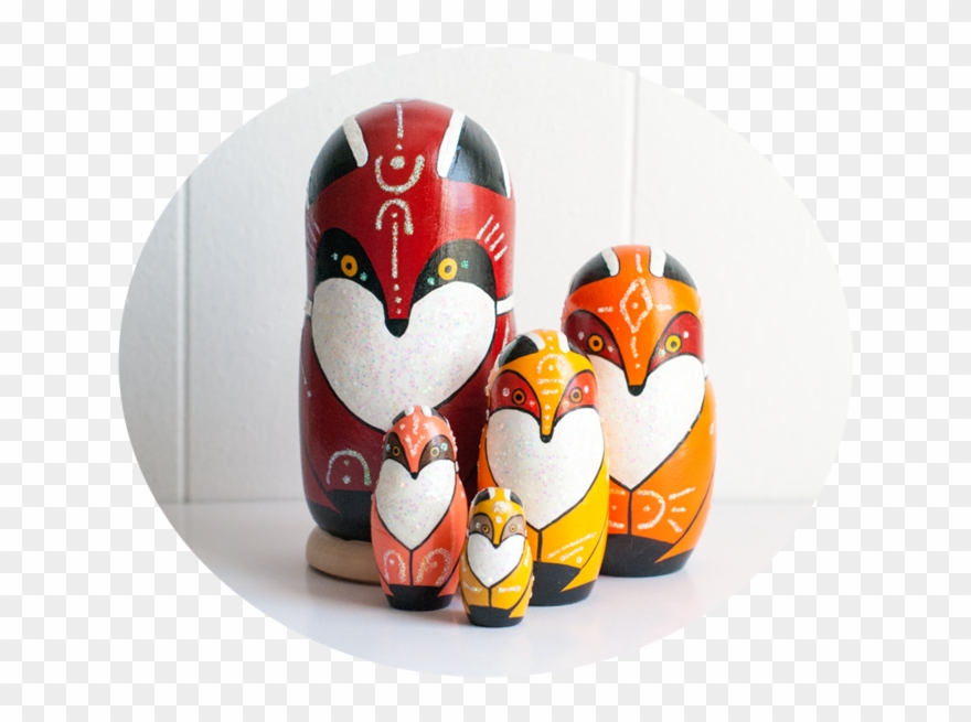 Sparkly Fox Nesting Dolls - Illustration Clipart