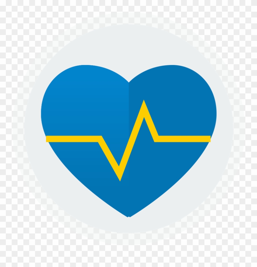 Icon Of A Heart With An Ekg Line Going Through It - Circle Clipart