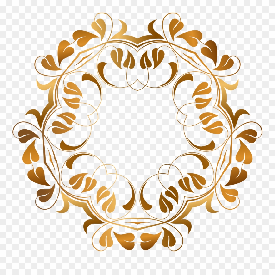 Floral Flourish Frame - Circle Clipart