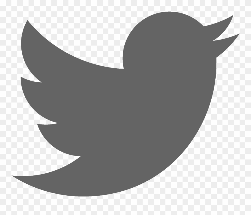 Social Media - Twitter Logo In Grey Clipart