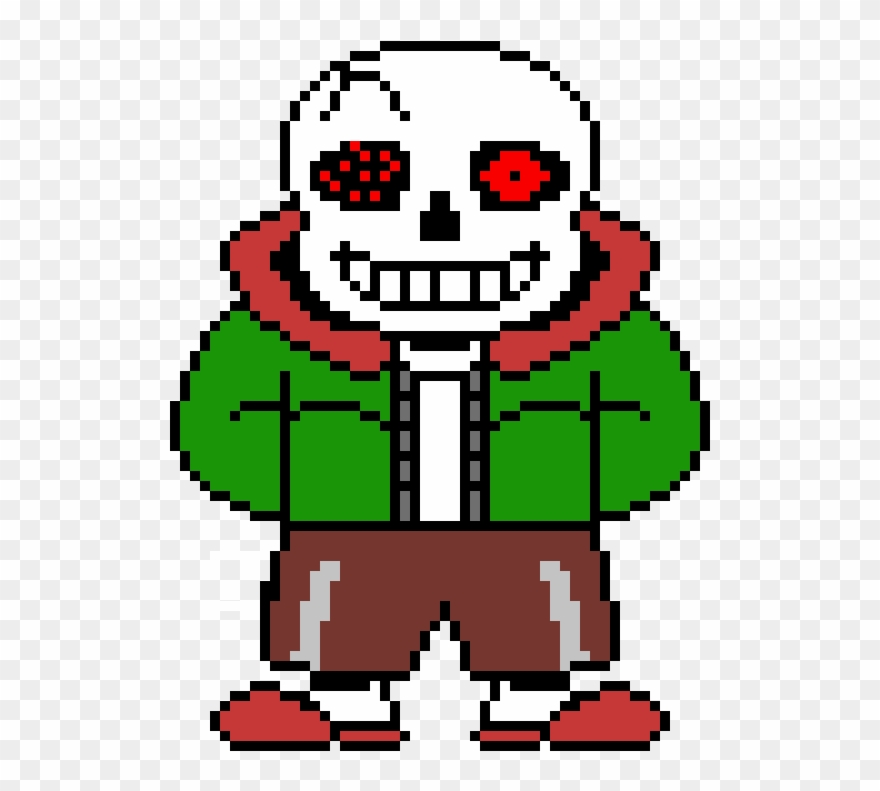 Corrupted By Chara Hardtale Sans - Pixel Art Undertale Horror Sans Clipart