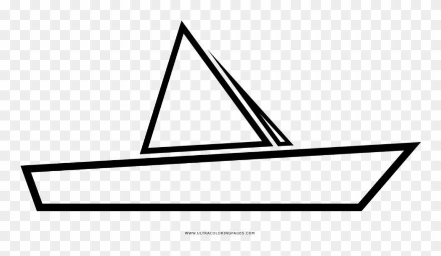 Paper Boat Coloring Page - Barco De Papel Para Colorear Clipart