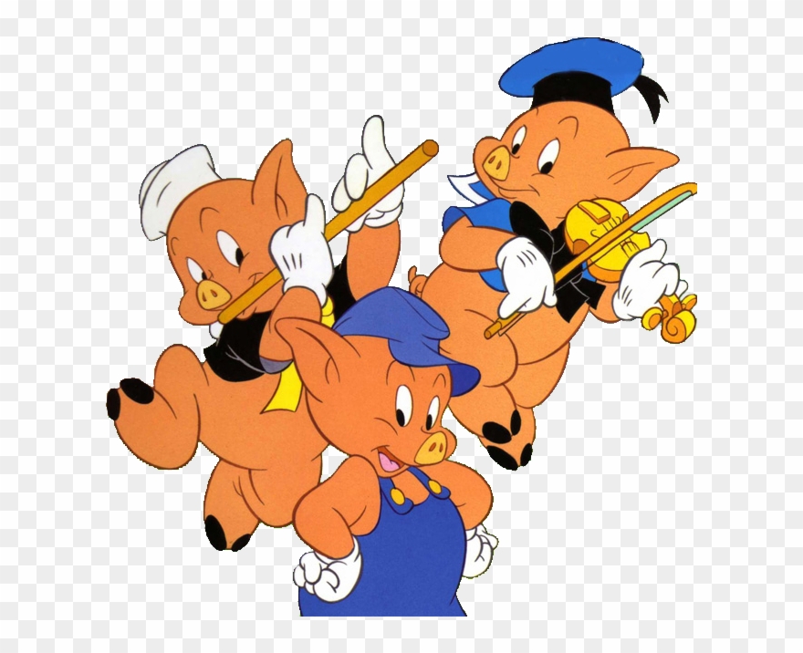 Los 3 Cerditos Y Lobo En Imagenes - Three Little Pigs Disney Png Clipart