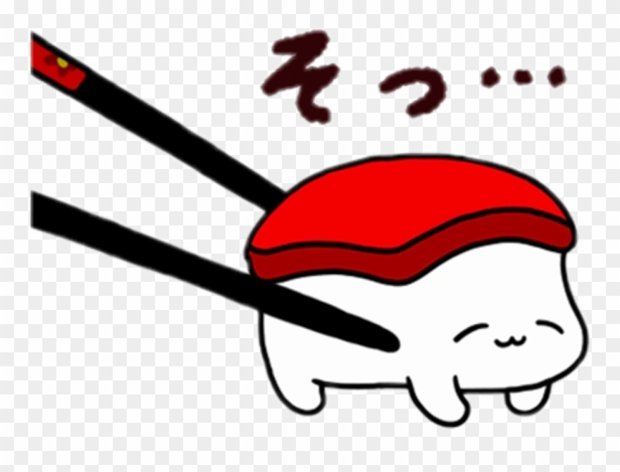 #chopstick #sushi #kawaii #cute - Sushi Cartoon Cute Png Clipart