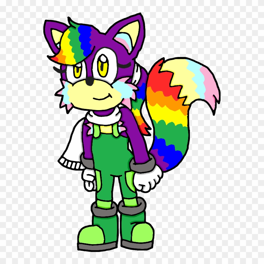 Niji The Rainbow Fox - Cartoon Clipart