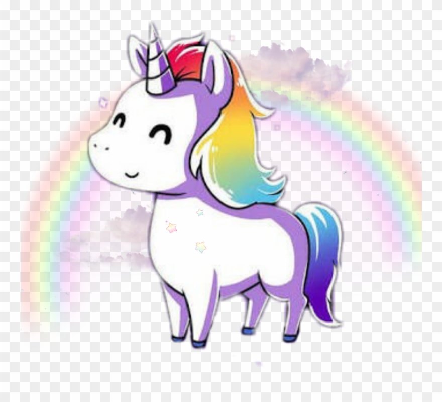 Unicorn Kawaii Rainbow Tumblr Cute Png Cute Rainbow Clipart