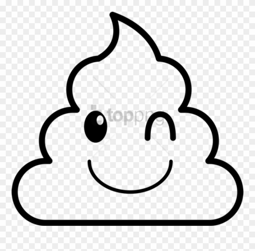 Free Png Download Cute Poop Coloring Pages Png Images - Poop Emoji Line Drawing Clipart