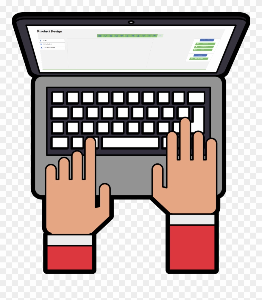 Free Artwork With Orders Over 144 Rolls - Typing In Computer Clipart - Png Download