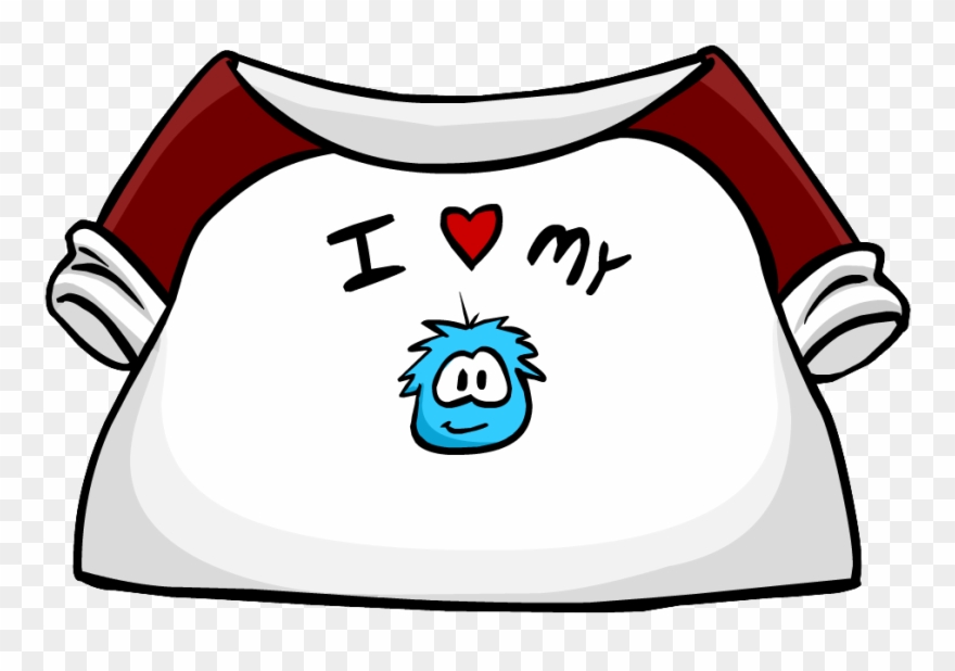 I Love My Puffle T-shirt - Club Penguin Blue Puffle Clipart