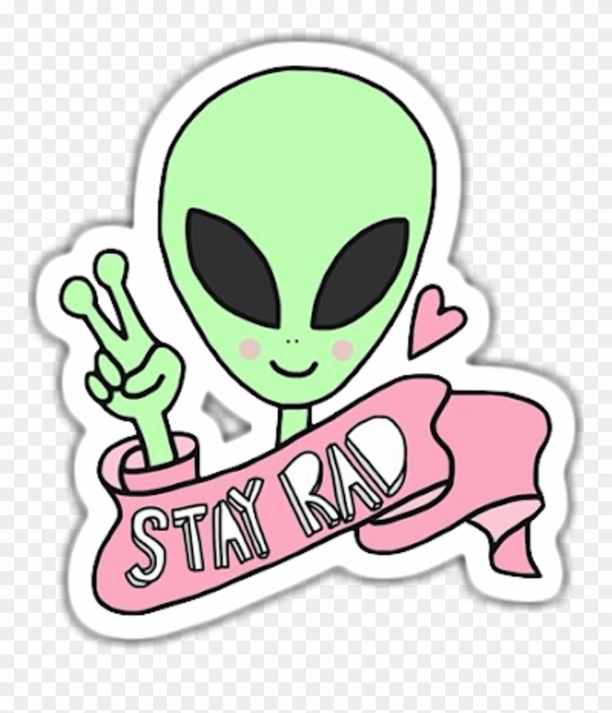 Rad Sticker - Stickers Tumblr De Aliens Clipart