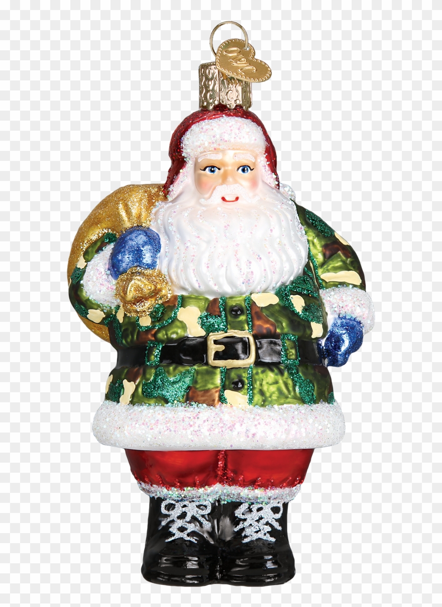 Camo Santa Hat - Old World Christmas Clipart