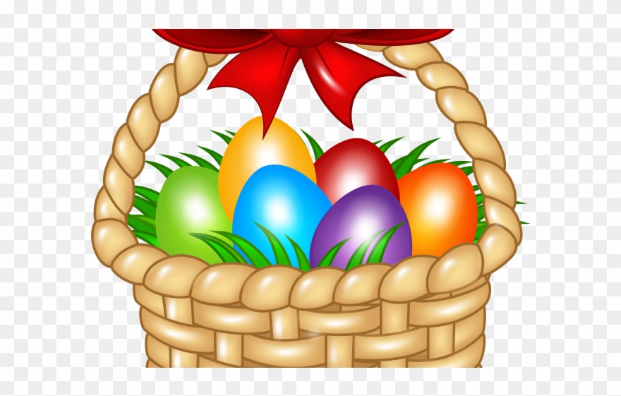 Basket Clipart Wooden Basket - Easter Basket With Eggs Printable - Png Download