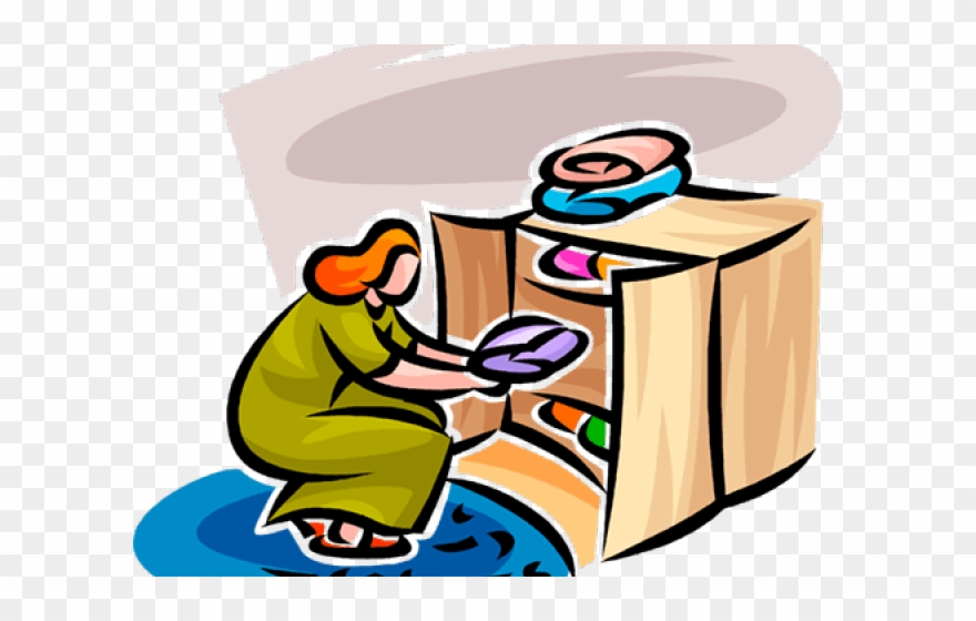 Women Clipart Laundry - Put Away - Png Download