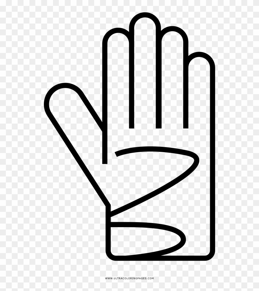 Guante Página Para Colorear - Line Art Clipart