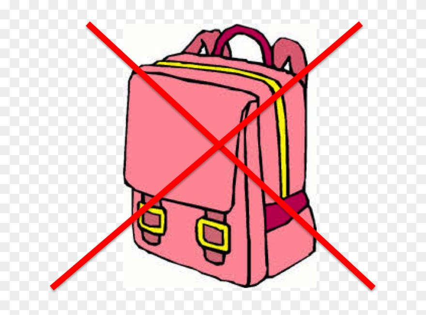 With Effect From 13 April 2015, No Bags Are Allowed - Backpack Clipart - Png Download
