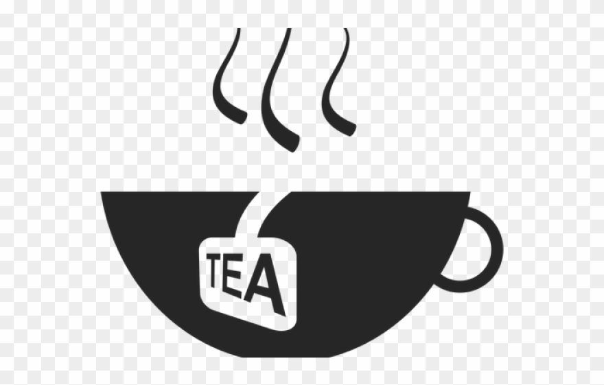 Tea Cup Clipart Svg - Cup Of Tea Cartoon Black - Png Download