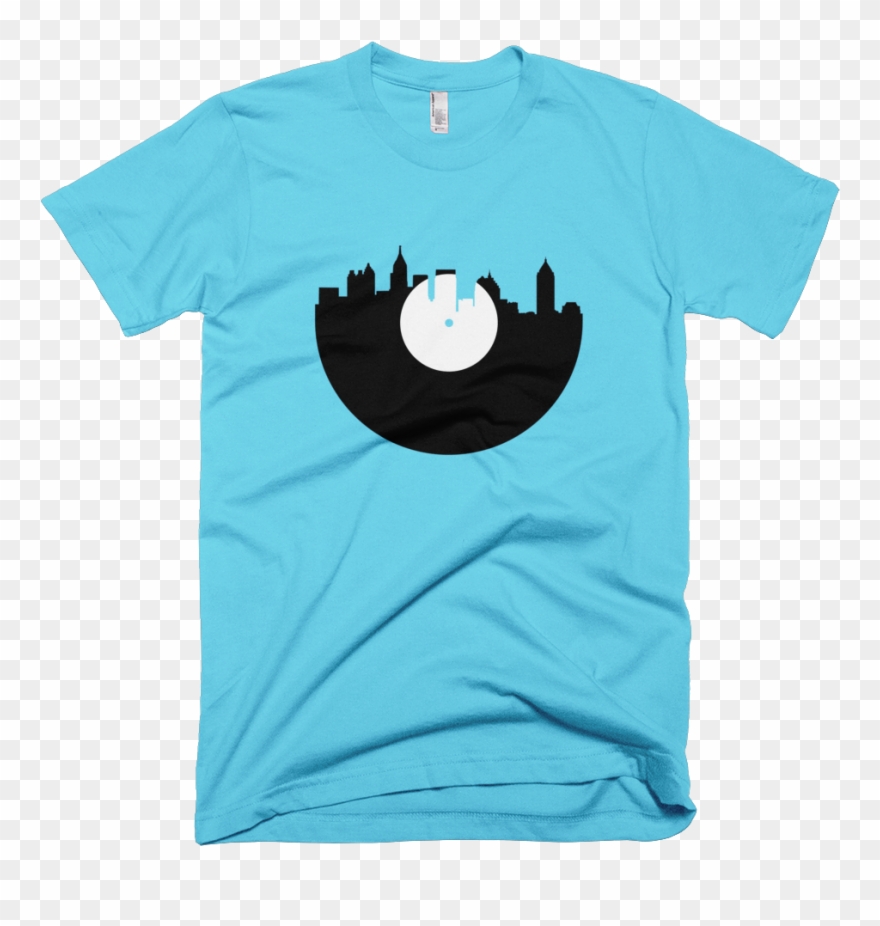 City Skyline Music Record Design T-shirt - T-shirt Clipart