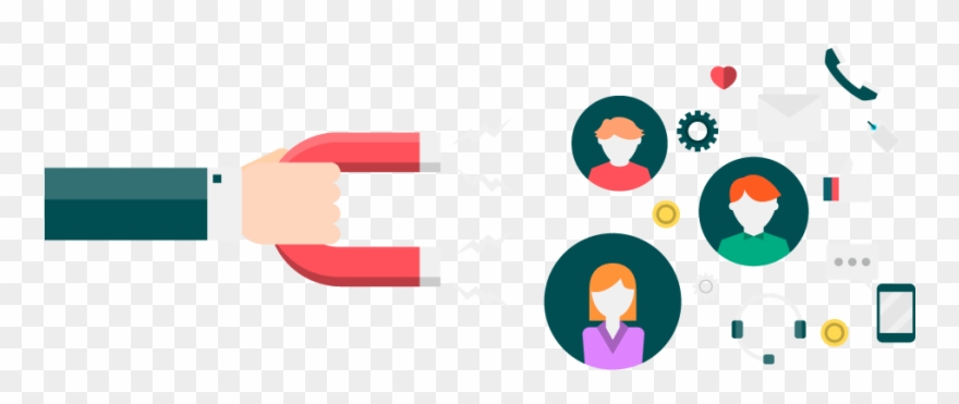 Customer Retention Graphic With Magnet - Graphic Design Clipart