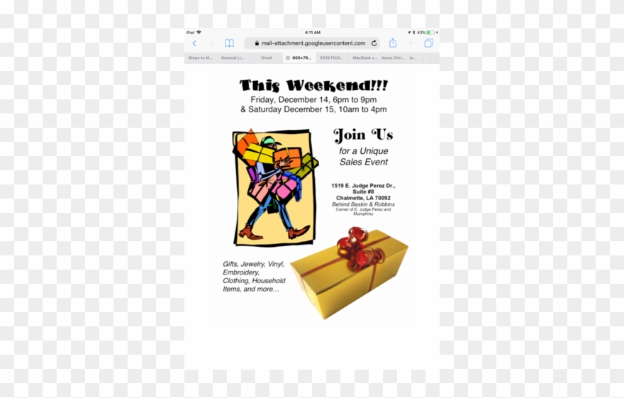 Jewelry, Clothing, Gifts, Kids Items In Chalmette, - Gift Certificate Clipart