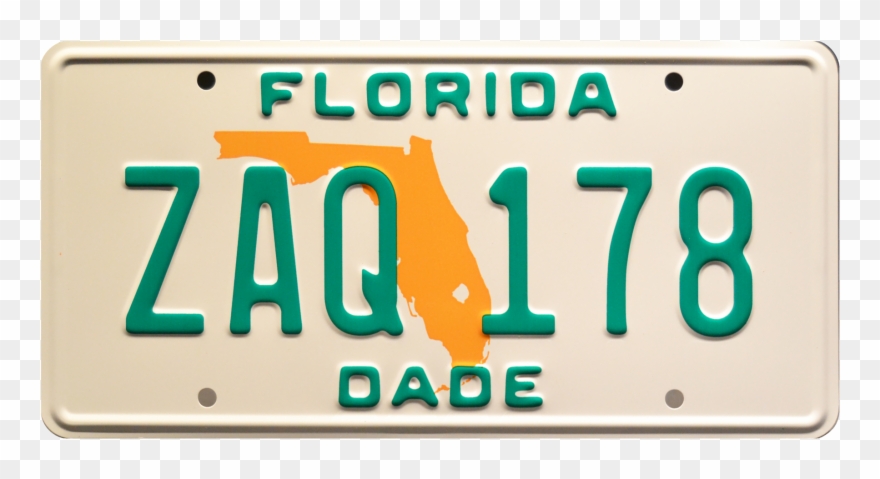Zaq 178 V=1501270542 - Licence Plate Florida 80s Miami Clipart