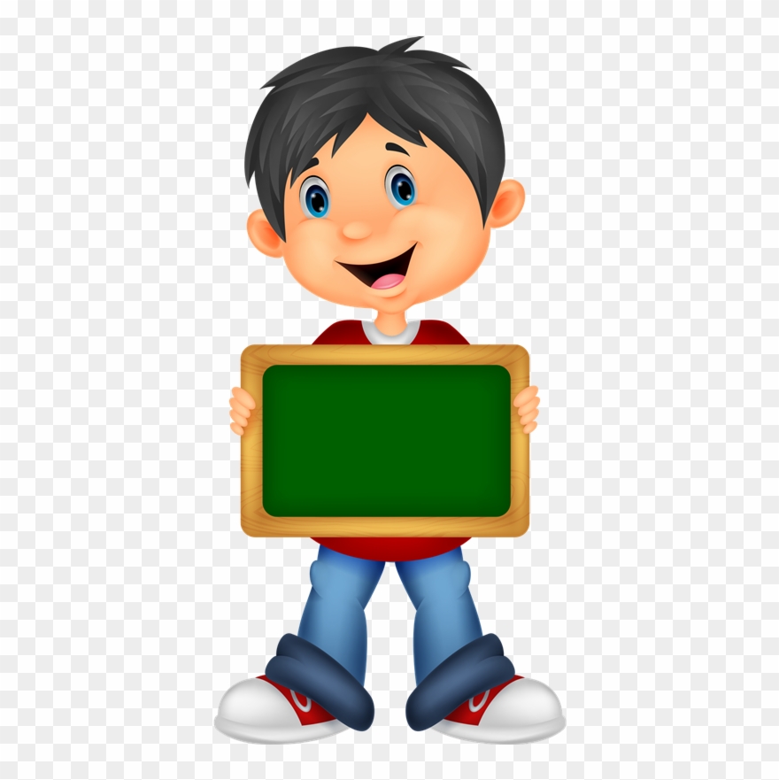 Boy Holding Paper Cartoon Clipart