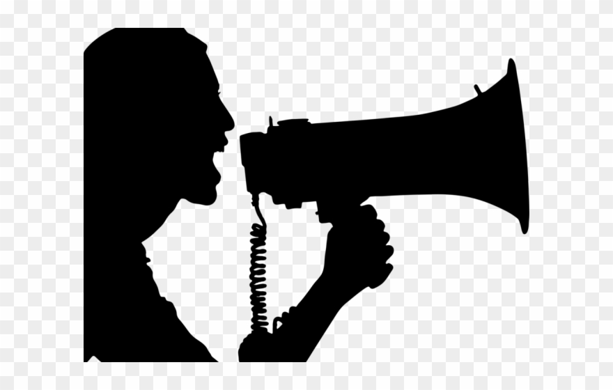 Sream Clipart Silhouette - Person With Megaphone Silhouette - Png Download
