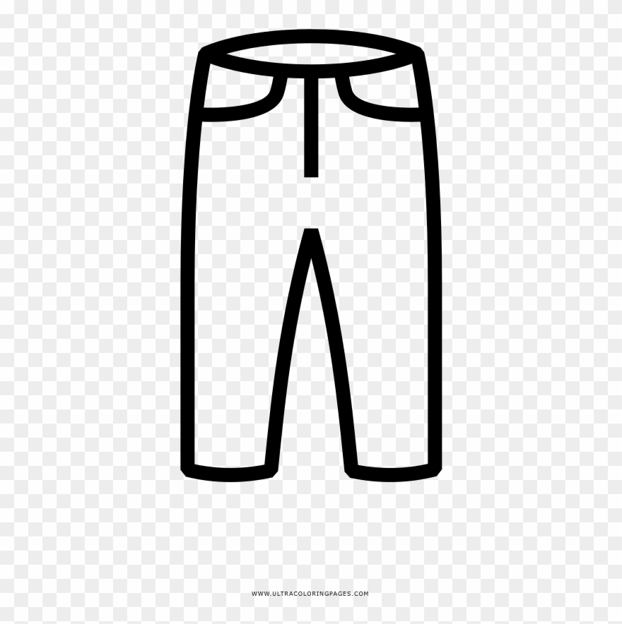 Capri Pants Coloring Page - Imagem De Calcas Para Colorir Clipart