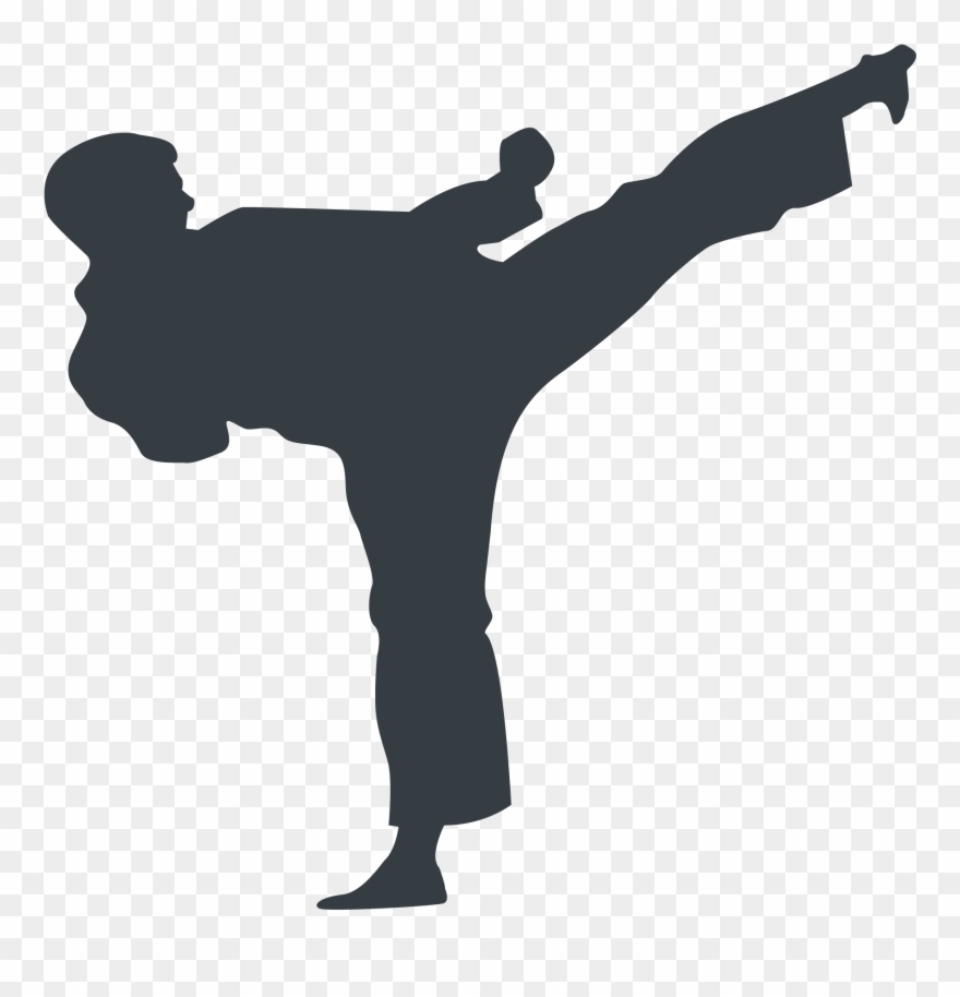 Athlete Silhouette - Taekwondo Clip Art - Png Download