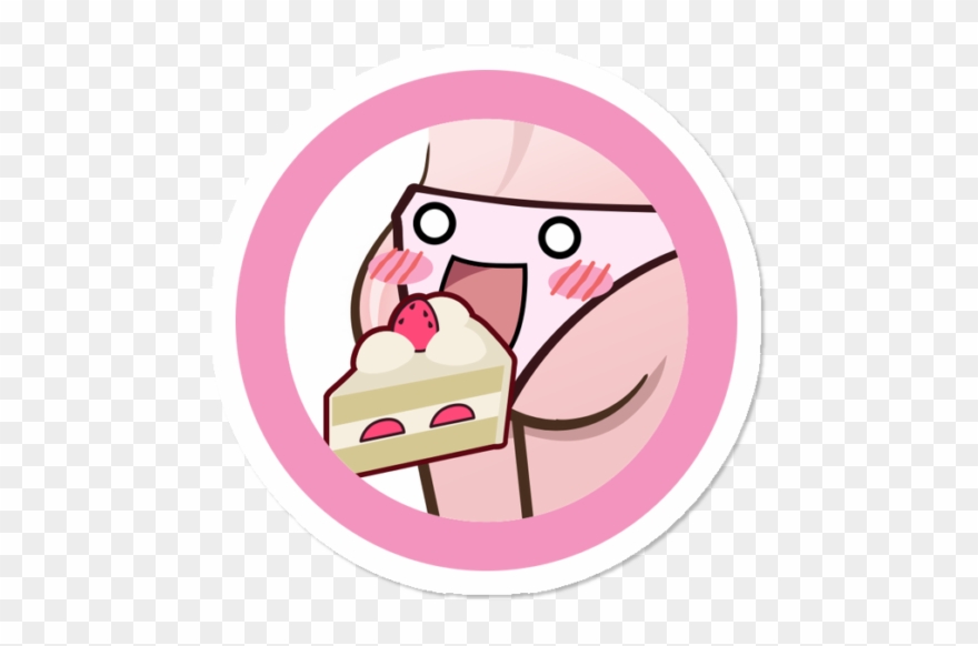 Butt Eating Cake Emote Sticker - Cartoon Clipart