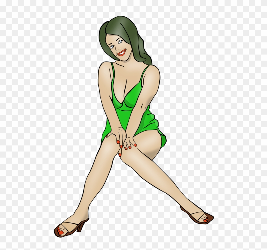 Pin Up Girl Woman Cartoon Drawing Free Commercial Clipart - Cartoon Sexy Woman Png Transparent Png