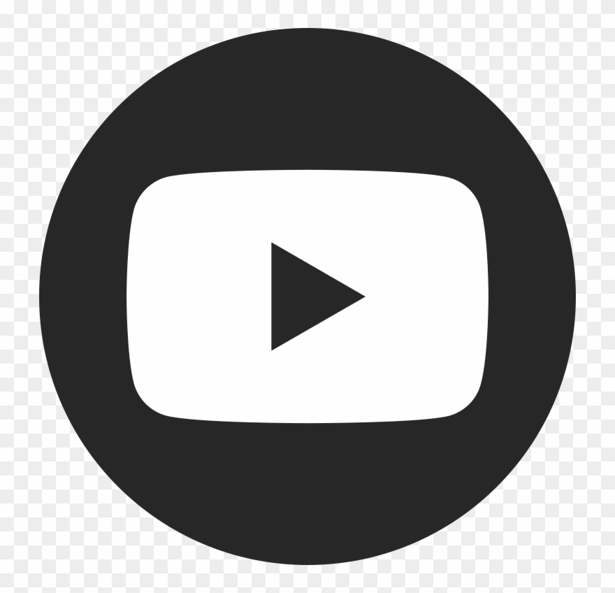 Youtube Social Dark Circle - Black And White Email Clipart