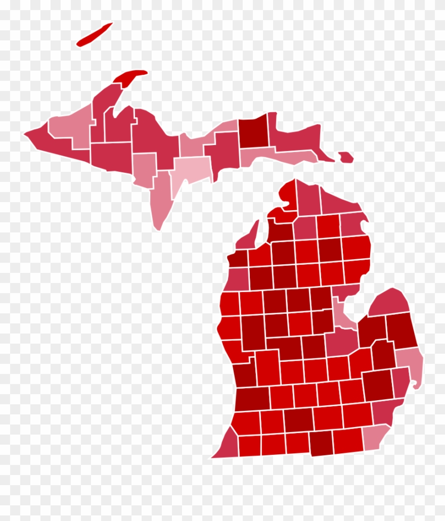 Michigan Presidential Election Results - Michigan 2016 Election Map Clipart