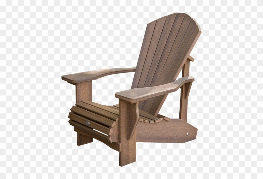 Brown Muskoka Chair, Poly Muskoka Chair, Wood Grain - Outdoor Furniture Clipart