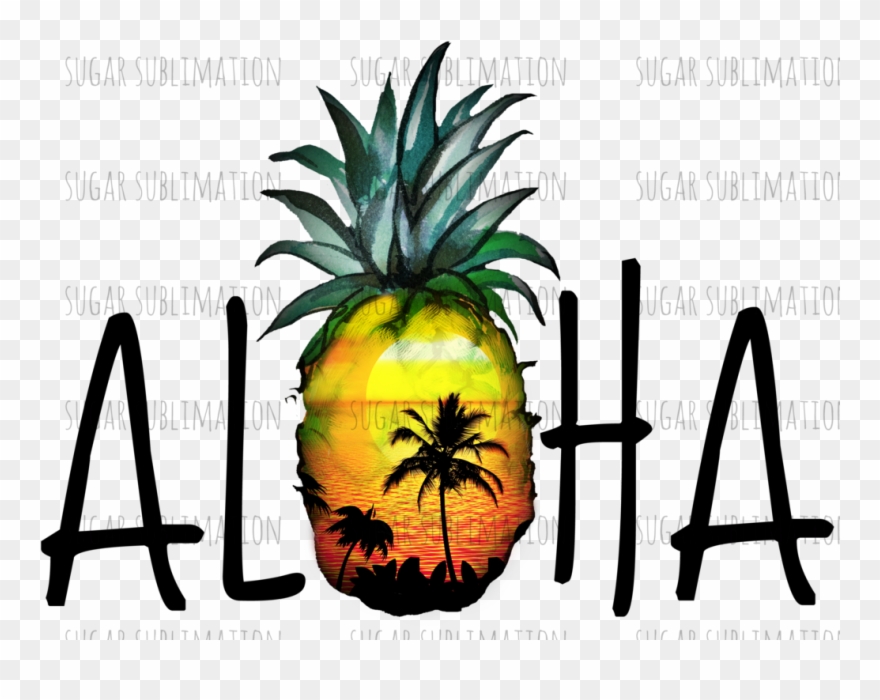 Aloha Pineapple Sunset Clipart