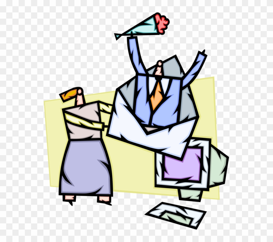 Vector Illustration Of Woman Uses Online Internet Dating Clipart