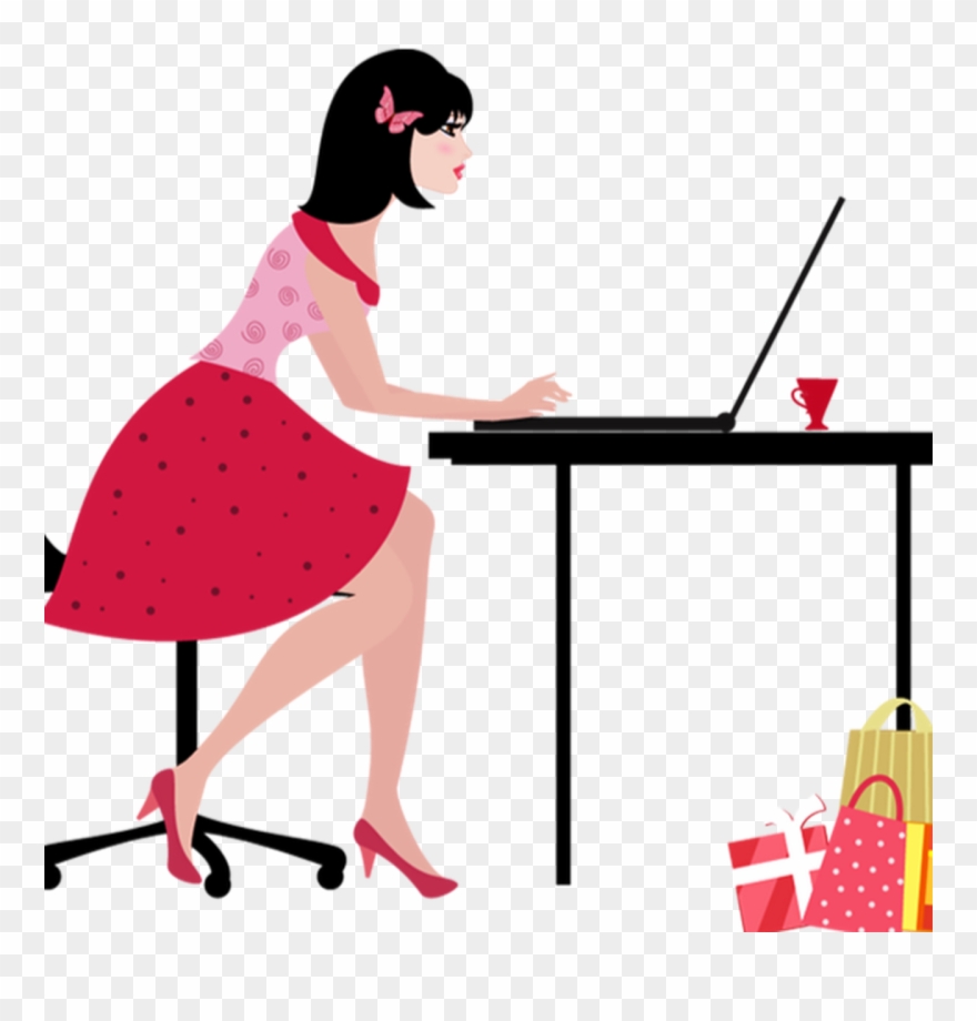 Posted On Jul 28, - Woman On Laptop Png Cartoon Clipart