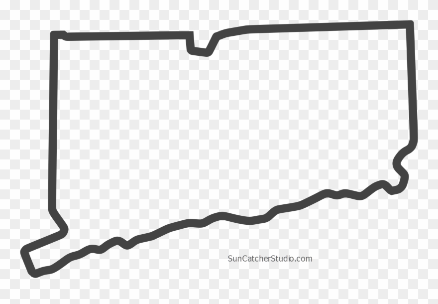 Free Connecticut Outline With Home On Border, Cricut Clipart