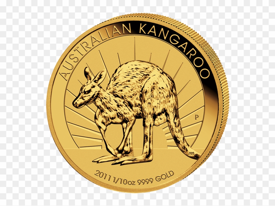 15 $ Känguru 1/10 Oz Au Versch - Australian Kangaroo Gold Coin 2019 Clipart