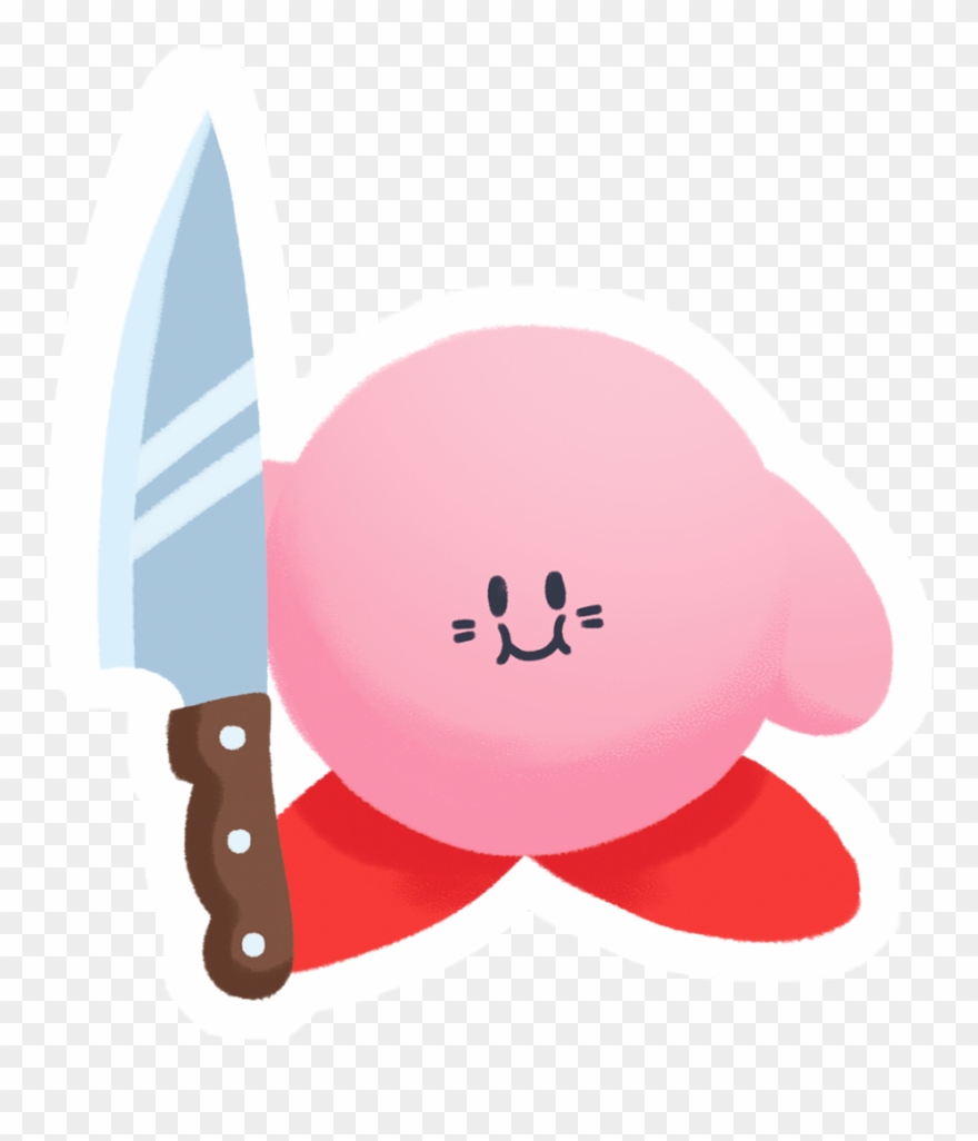 Knife Kirby Sticker - Kirby Knife Transparent Clipart