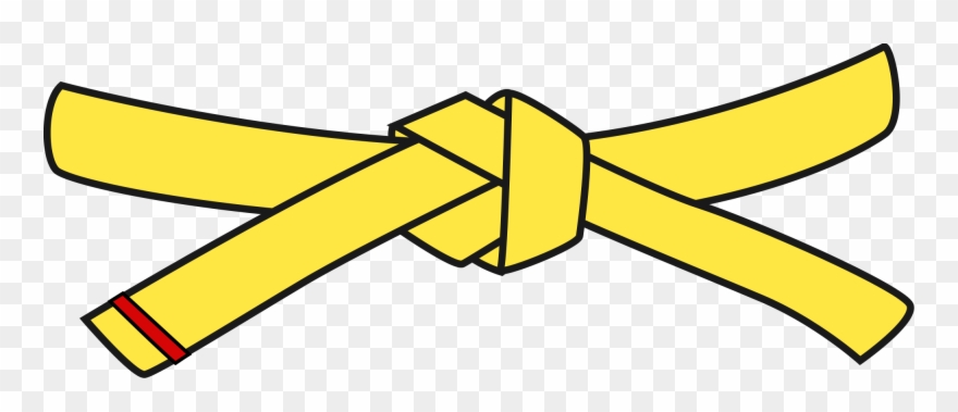 Yellow Vovinam Belt 2stripe - Jiu Jitsu Clipart - Png Download