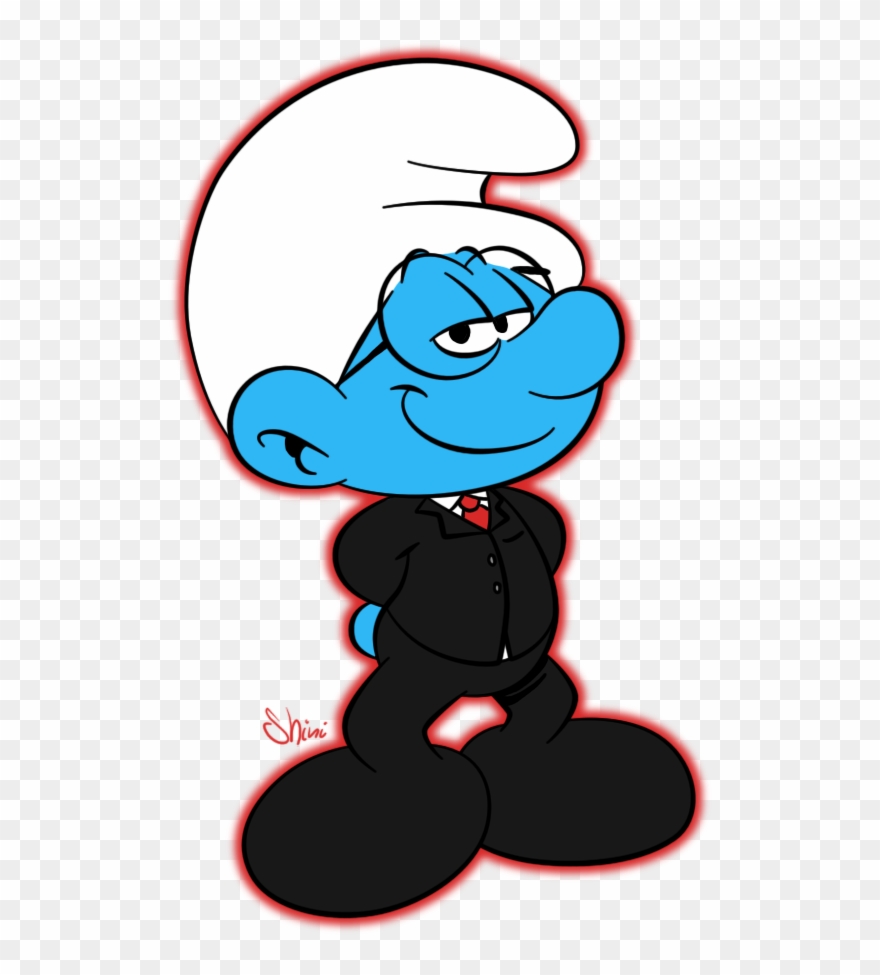 In Het Pak Smurf - Smurf In A Suit Clipart