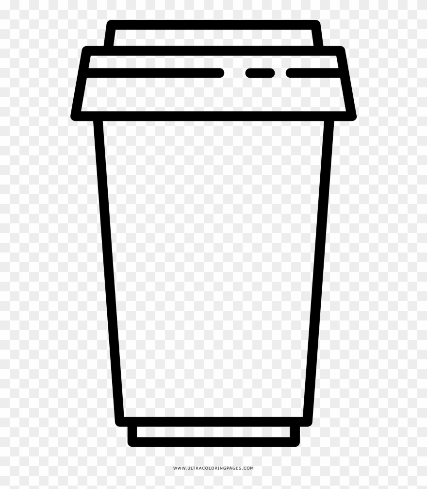 Dibujo De Taza De Café Para Llevar Para Colorear - Dibujo De Vaso De Cafe Para Colorear Clipart