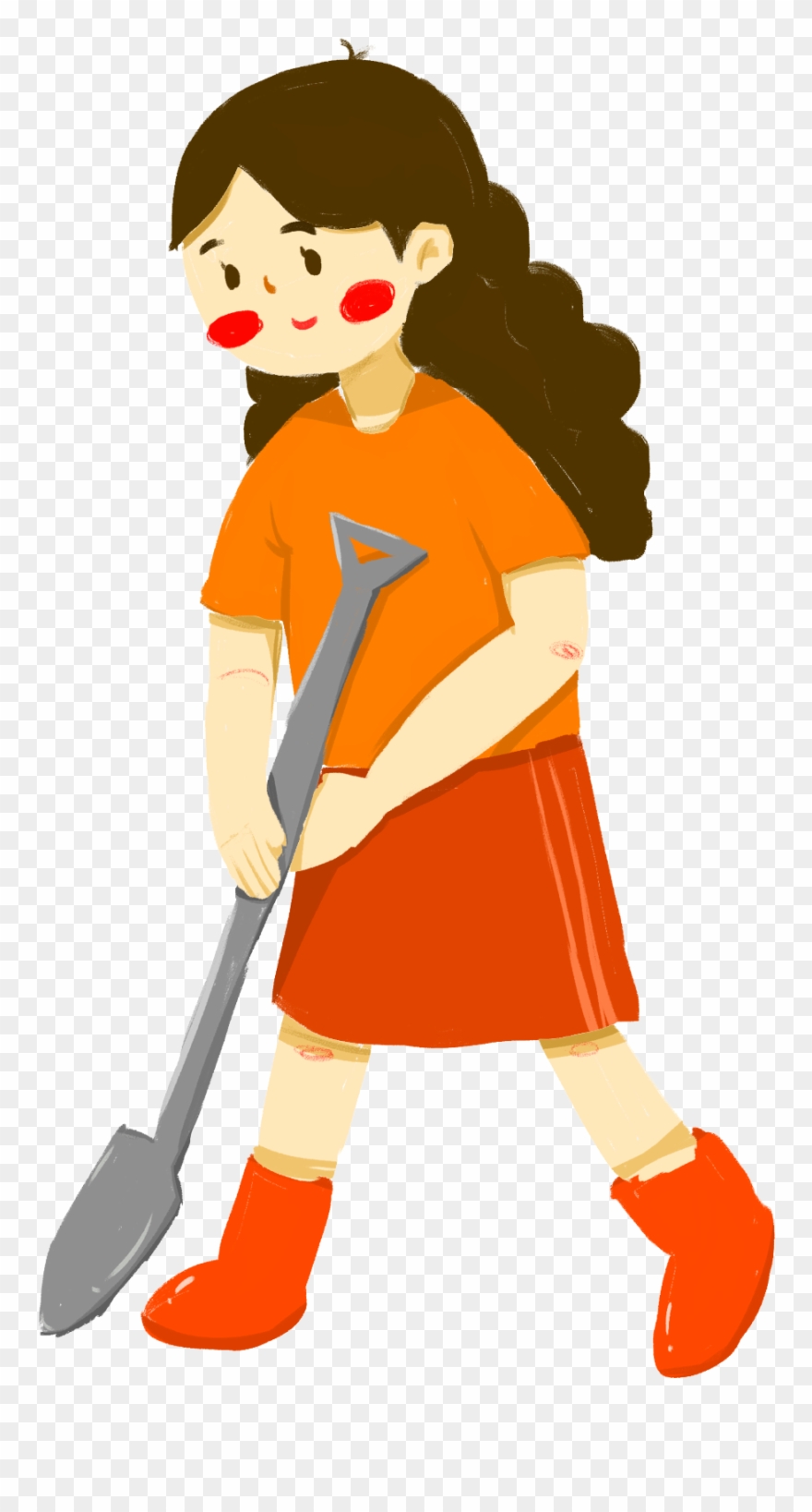 Dessinés À La Main Dessin Animé Pelle Plantation Png - Portable Network Graphics Clipart