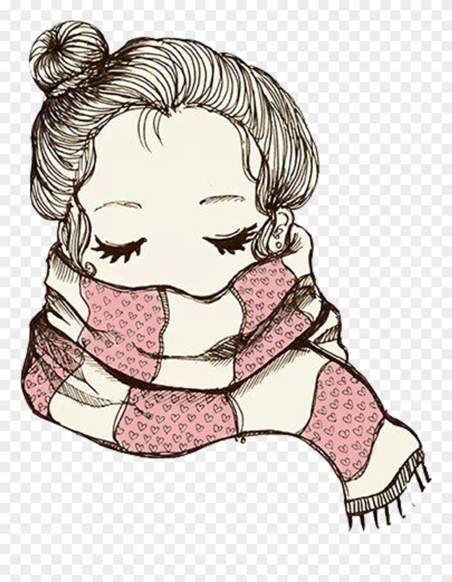#niña #mujer #persona #abrigo #abrigada #frío #bufanda - Vintage Para Fondo De Whatsapp Clipart
