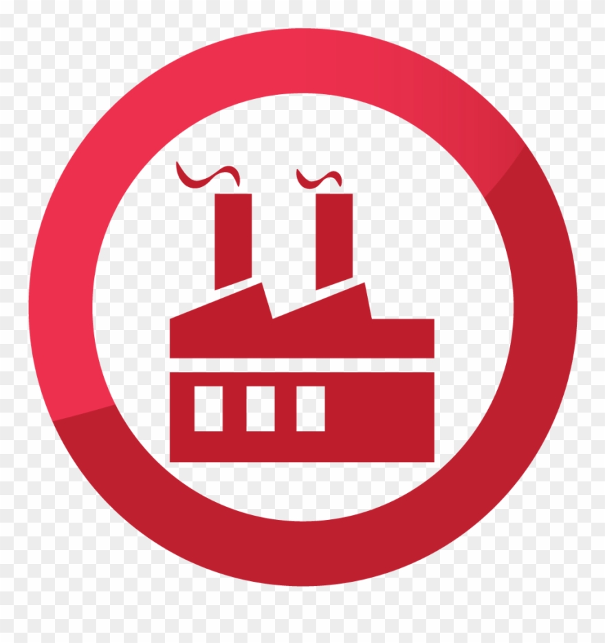 Manufacturing - Factory Icon Black And White Clipart