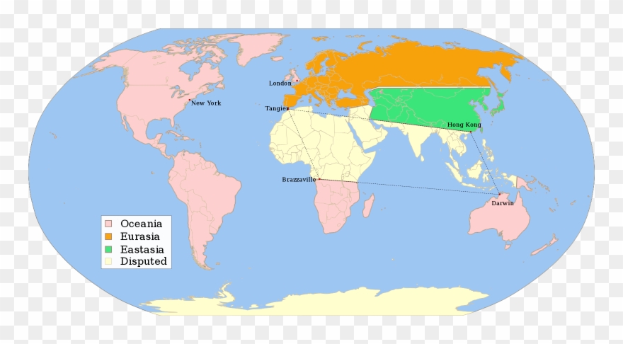 Las Naciones De - 1984 George Orwell Map Clipart
