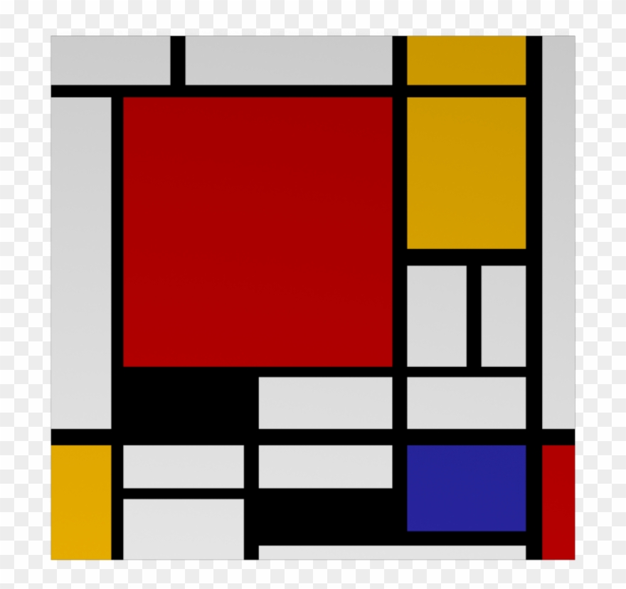 Composition Wall Decoration 1346cc97af Xxl - Piet Mondrian Ohne Titel Clipart