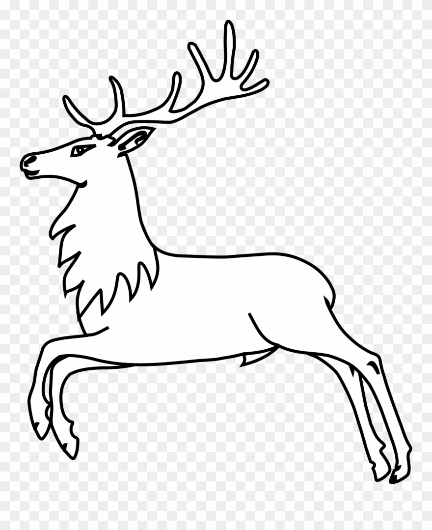 File Meuble Héraldique Cerf Wikimedia Commons Png Vcarve - Dibujos De Venados Corriendo Clipart