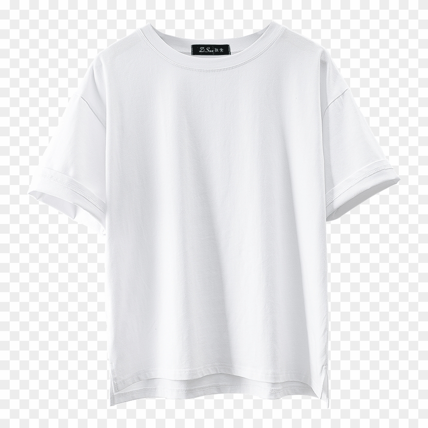 孜2019 Spring And Summer Loose Solid Color T Shirt Simple - Plain White Golf Shirts Clipart